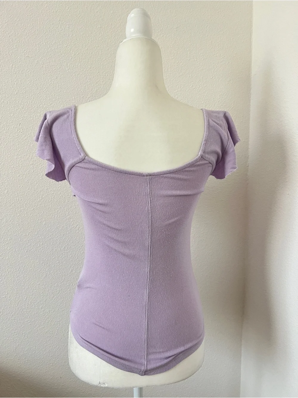 💜 Free People Lavender Ribbed Ruffle Top💜